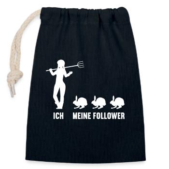 Ich und meine Follower Hase Hasen Häschen Hasen - Verschließbarer Geschenkbeutel aus Baumwolle (14x20cm) - Navy - Vorne