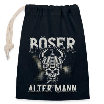 Böser Alter Mann Wikinger Kriegerin Walküre - Verschließbarer Geschenkbeutel aus Baumwolle (14x20cm) - Navy - Vorne