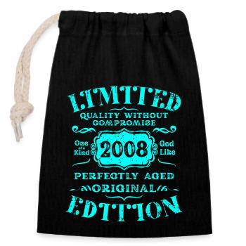 Birthday 2008 Limited Edition Gift Used Cool - Closable cotton gift bag (14x20cm) - black - Front