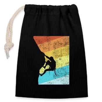 Varappe - Sac cadeau en coton avec cordon (14 x 20 cm) - noir - Devant