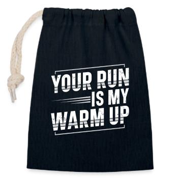 Votre course est mon sentier de marathon de coureur d’échauffement - Sac cadeau en coton avec cordon (14 x 20 cm) - bleu marine - Devant