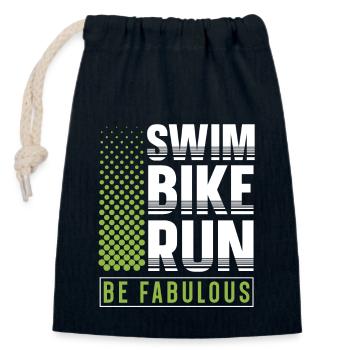 Swim Bike Run Be Fabulous Triathlon Athlet Swim - Verschließbarer Geschenkbeutel aus Baumwolle (14x20cm) - Navy - Vorne