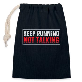 Continuez à courir, ne parlez pas de vêtements de marathon de coureur - Sac cadeau en coton avec cordon (14 x 20 cm) - bleu marine - Devant