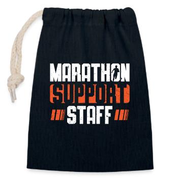 Personnel de soutien pour les coureurs de marathon - Sac cadeau en coton avec cordon (14 x 20 cm) - bleu marine - Devant
