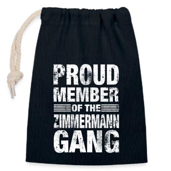 Zimmermann Team Gang Familie Nachname Geschenk - Verschließbarer Geschenkbeutel aus Baumwolle (14x20cm) - Navy - Vorne