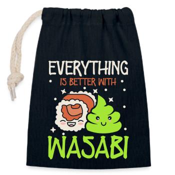 Everything is better sushi lovers Japan - Closable cotton gift bag (14x20cm) - navy - Front