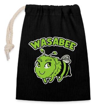 Wasabee Sushi Lovers Japan Japanese Food - Closable cotton gift bag (14x20cm) - black - Front