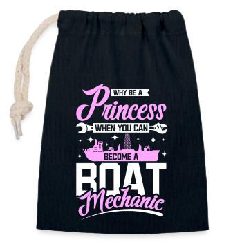 Princess women boat mechanic - Verschließbarer Geschenkbeutel aus Baumwolle (14x20cm) - Navy - Vorne