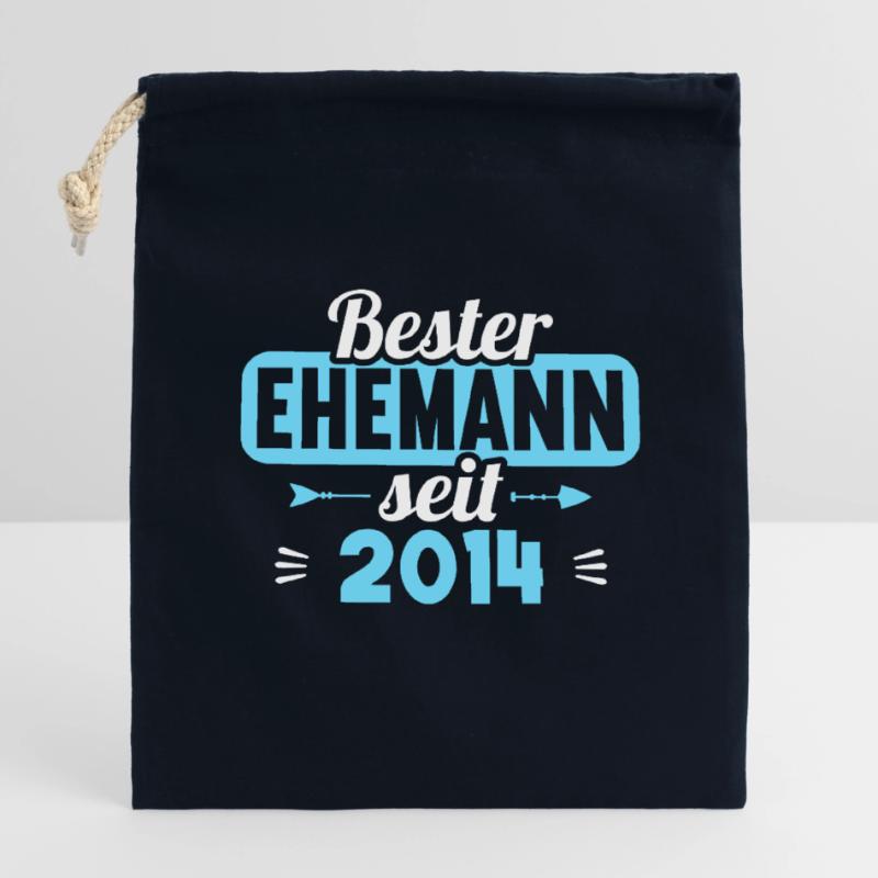 Beste Ehefrau Bester Ehemann seit 2014 Verschließbarer Geschenkbeutel aus Baumwolle (14x20cm)