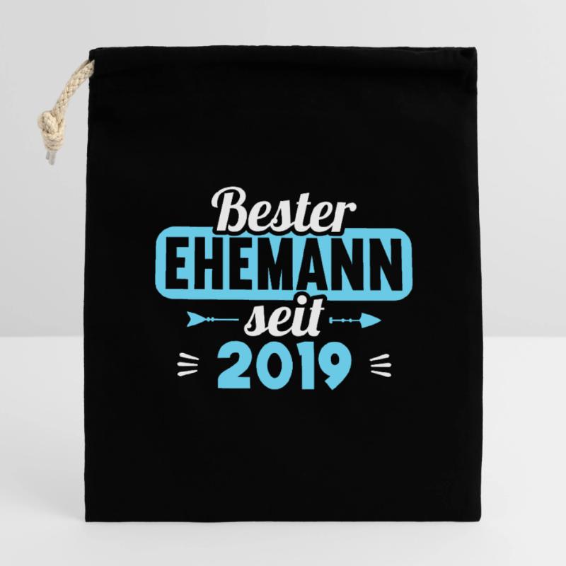 Beste Ehefrau Bester Ehemann seit 2019 Verschließbarer Geschenkbeutel aus Baumwolle (14x20cm)