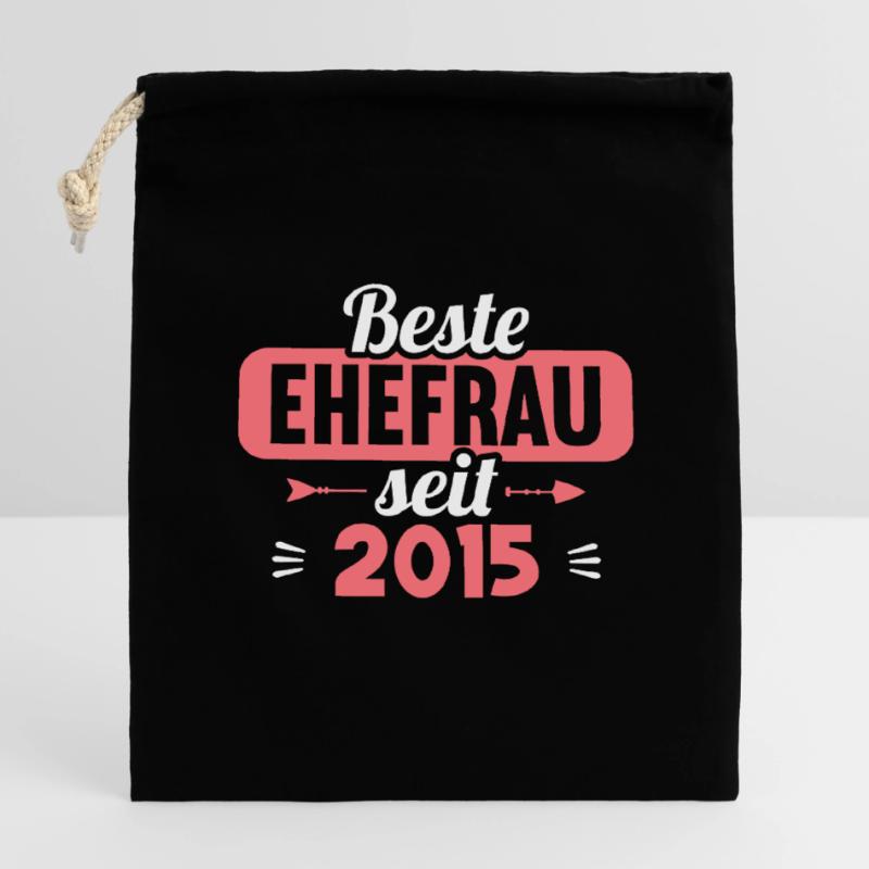 Beste Ehefrau Bester Ehemann seit 2015 Verschließbarer Geschenkbeutel aus Baumwolle (14x20cm)