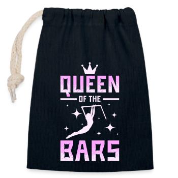 Queen of the bars gymnastics - Closable cotton gift bag (14x20cm) - navy - Front