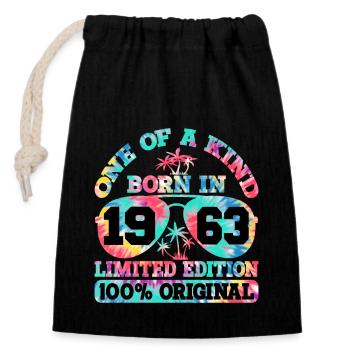 Unique Born 1963 Limited Edition - Closable cotton gift bag (14x20cm) - black - Front