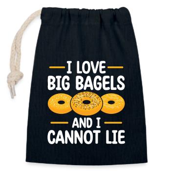 I Love Bagels And I Can't Lie | - Closable cotton gift bag (14x20cm) - navy - Front