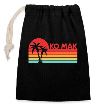 Vintage Thailand Vacation Asia Sunset Ko Mak - Closable cotton gift bag (14x20cm) - black - Front