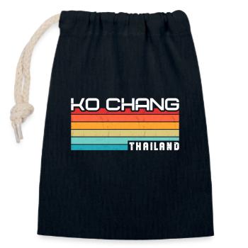 Vintage Thailand Vacation Asia Sunset Ko Chang - Closable cotton gift bag (14x20cm) - navy - Front