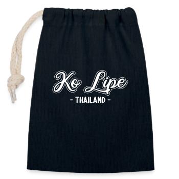 Vintage Thailand Vacation Asia Sunset Ko Lipe - Closable cotton gift bag (14x20cm) - navy - Front