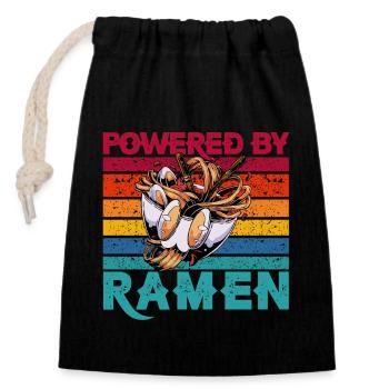 Propulsé par Ramen - Sac cadeau en coton avec cordon (14 x 20 cm) - noir - Devant