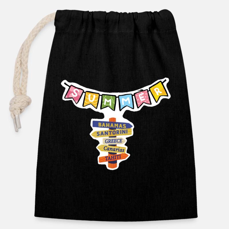 summersun - Closable cotton gift bag (14x20cm) - black