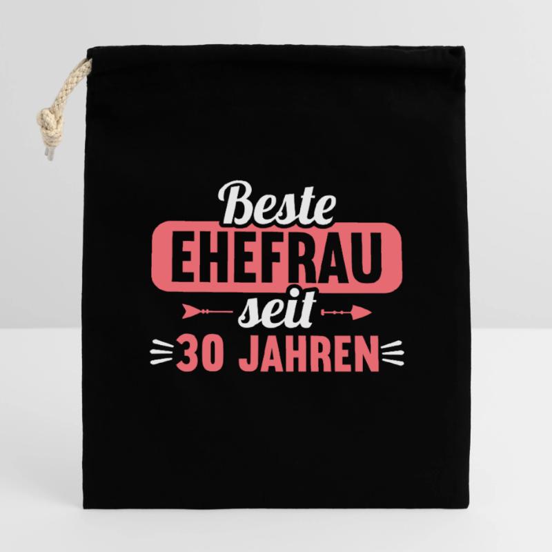 Beste Ehefrau Bester Ehemann seit 30 Jahren Verschließbarer Geschenkbeutel aus Baumwolle (14x20cm)