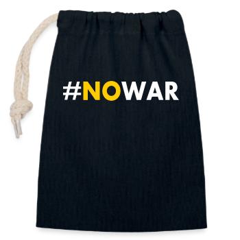 No war - Closable cotton gift bag (14x20cm) - navy - Front
