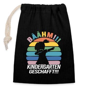 Kita Abgänger 2023 Abschied Kindergarten - Verschließbarer Geschenkbeutel aus Baumwolle (14x20cm) - Schwarz - Vorne