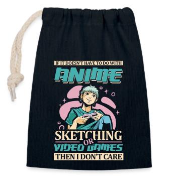 Anime Sketching Jeux Vidéo | Amateurs d’anime | - Sac cadeau en coton avec cordon (14 x 20 cm) - bleu marine - Devant