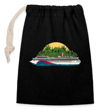 Caribbean Cruise - Closable cotton gift bag (14x20cm) - black - Front