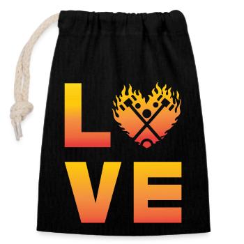 Croquet Love - Closable cotton gift bag (14x20cm) - black - Front