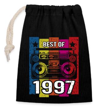 Best Of 1997 Stereo Radio Cassette Player - Closable cotton gift bag (14x20cm) - black - Front