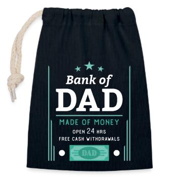 Bank von Papa - Verschließbarer Geschenkbeutel aus Baumwolle (14x20cm) - Navy - Vorne