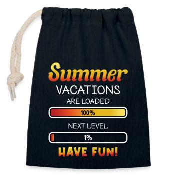 Ferien Urlaub Schulfrei Schulferien Sommerferien - Verschließbarer Geschenkbeutel aus Baumwolle (14x20cm) - Navy - Vorne