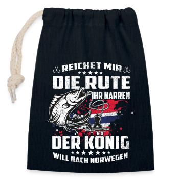 Norway Fishing - Verschließbarer Geschenkbeutel aus Baumwolle (14x20cm) - Navy - Vorne