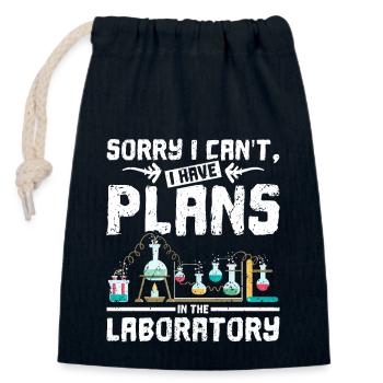 Sorry I cant I Have plans in the laboratory - Verschließbarer Geschenkbeutel aus Baumwolle (14x20cm) - Navy - Vorne
