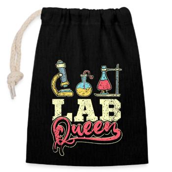 Reine de laboratoire - Sac cadeau en coton avec cordon (14 x 20 cm) - noir - Devant