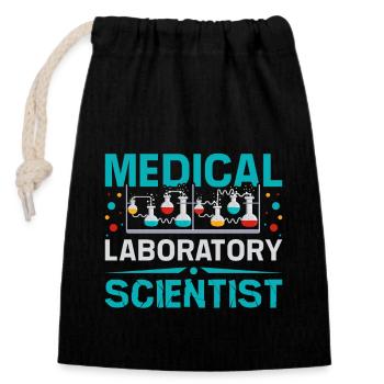 Scientifique de laboratoire médical - Sac cadeau en coton avec cordon (14 x 20 cm) - noir - Devant