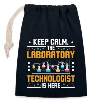 Keep calm the laboratory technologist is here - Verschließbarer Geschenkbeutel aus Baumwolle (14x20cm) - Navy - Vorne