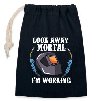 Look Away Mortal - Verschließbarer Geschenkbeutel aus Baumwolle (14x20cm) - Navy - Vorne