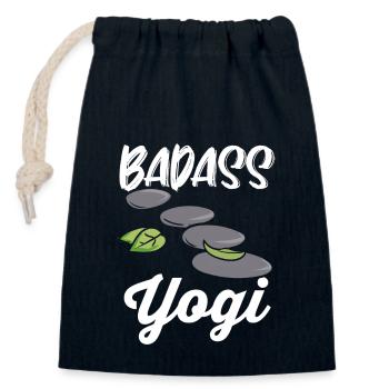 Badass Yogi - Verschließbarer Geschenkbeutel aus Baumwolle (14x20cm) - Navy - Vorne