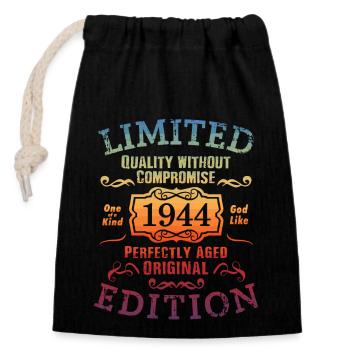 Anniversaire 1944 Édition Limitée Cadeau Occasion Cool - Sac cadeau en coton avec cordon (14 x 20 cm) - noir - Devant