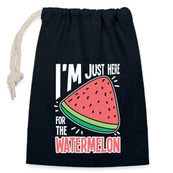 I'm Just Here For The Watermelon - Verschließbarer Geschenkbeutel aus Baumwolle (14x20cm) - Navy - Vorne
