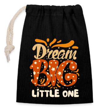 Typographie pour enfants-enfants, motivation du slogan - Sac cadeau en coton avec cordon (14 x 20 cm) - noir - Devant