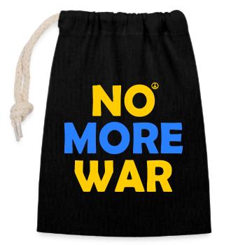 No more war - Closable cotton gift bag (14x20cm) - black - Front