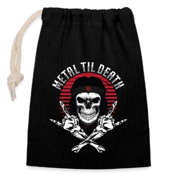Halloween costume party under the motto "metal to - Closable cotton gift bag (14x20cm) - black - Front
