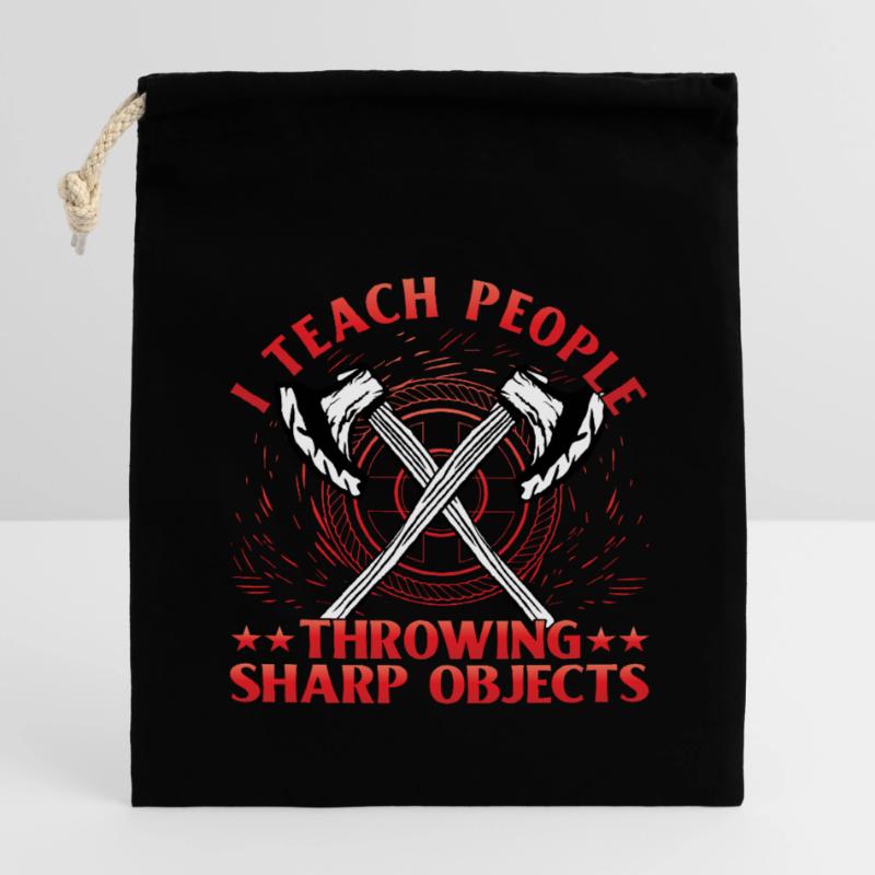 I teach people throwing Sharp Objects Axe Throwing Verschließbarer Geschenkbeutel aus Baumwolle (14x20cm)