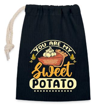 Tu es ma patate douce - Sac cadeau en coton avec cordon (14 x 20 cm) - bleu marine - Devant