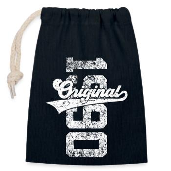 36E ANNIVERSAIRE ORIGINAL 1990 - Sac cadeau en coton avec cordon (14 x 20 cm) - bleu marine - Devant