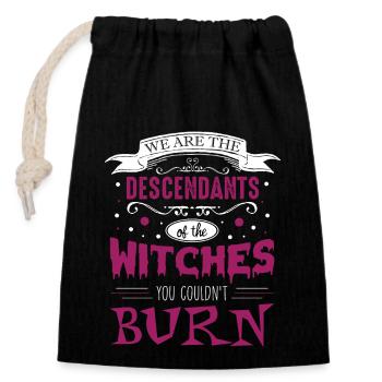 Descendants Of The Witches You Couldn't Burn - Closable cotton gift bag (14x20cm) - black - Front