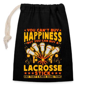 Lacrosse Funny Sayings - Closable cotton gift bag (14x20cm) - black - Front