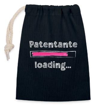 Patentante 2023 loading Patenkind Baby Patentante - Verschließbarer Geschenkbeutel aus Baumwolle (14x20cm) - Navy - Vorne